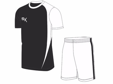 Комплект футбольной формы SX ENERGY BLACK WHITE